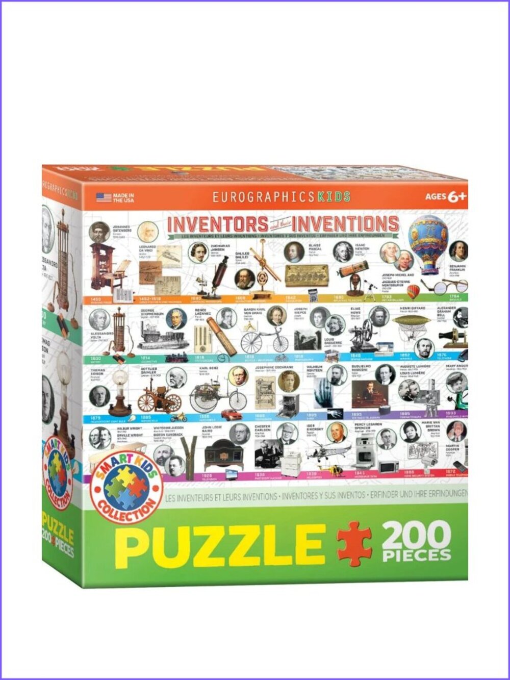 Eurographics 200pcs Puzzle-- Inventors and their Inventions New In Box